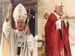 Paul Johannes Paulus II in vol liturgisch ornaat